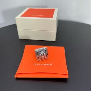 John Hardy Bedeg Silver Sqaure Woven Ring size 7